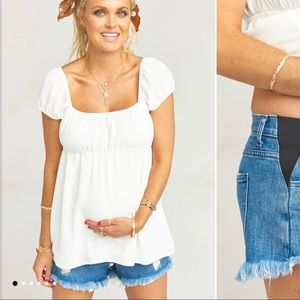 SMYM Maternity Side Stretch Denim Shorts Sz 27